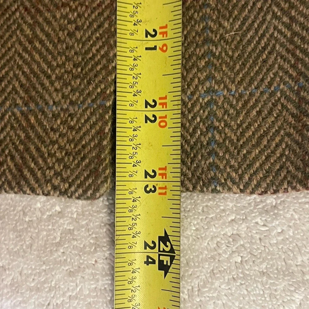 Chaps Women's Brown Herringbone Tweed Plaid Blazer Jacket – Size Medium - Picture 8 of 12